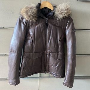 Peuterey leather down jacket Sz 40